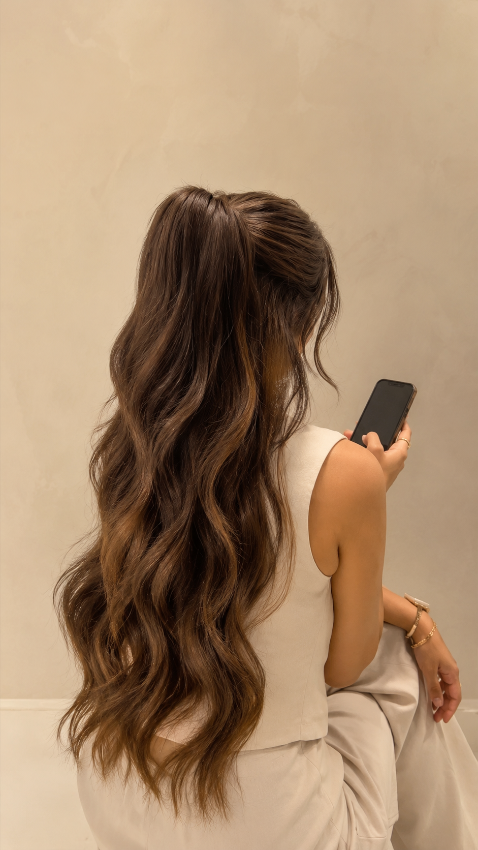 Long, voluminous hair result at Indira Hair Weaving Centre, Chandigarh